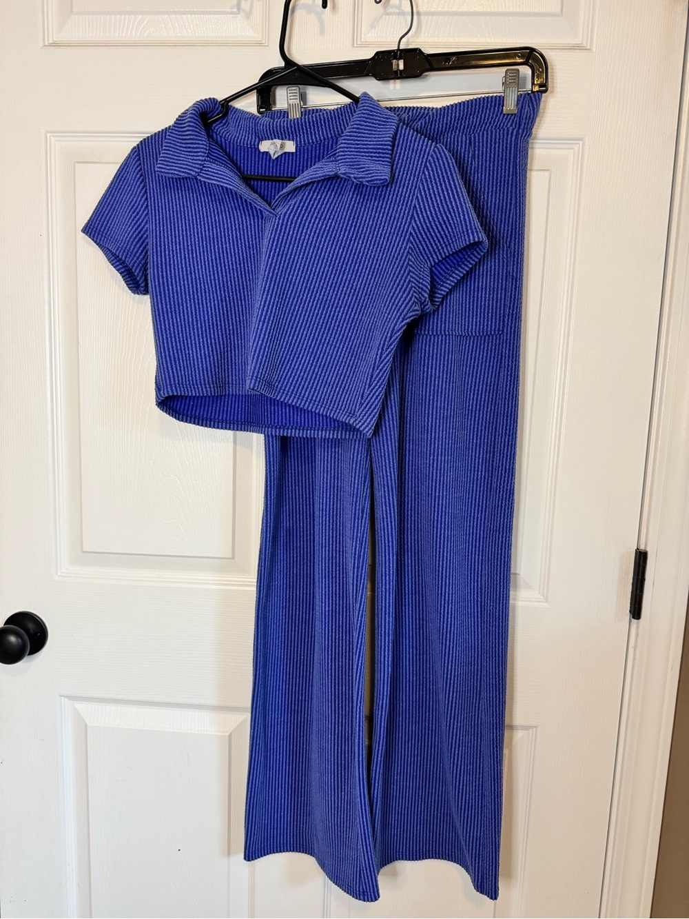 Ribbed Royal Blue - Women's Two-Piece Set